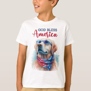 Patriotic Dog-Golden Retriever T-Shirt