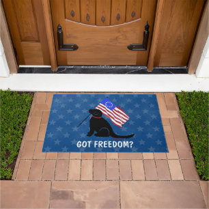 Patriotic Dog Got Freedom? Doormat