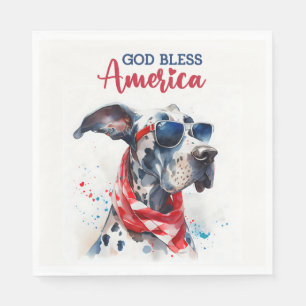 Patriotic Dog-Great Dane Napkin