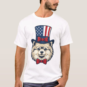 Patriotic Dog Head Vintage Engraving Vector Design T-Shirt