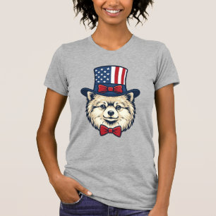 Patriotic Dog Head Vintage Engraving Vector Design T-Shirt