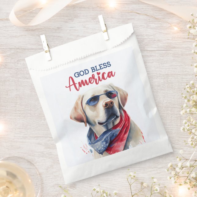 Patriotic Dog-Lab Favour Bag (Clipped)