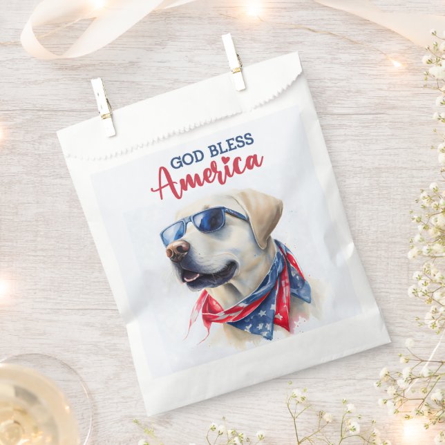Patriotic Dog-Lab Favour Bag (Clipped)