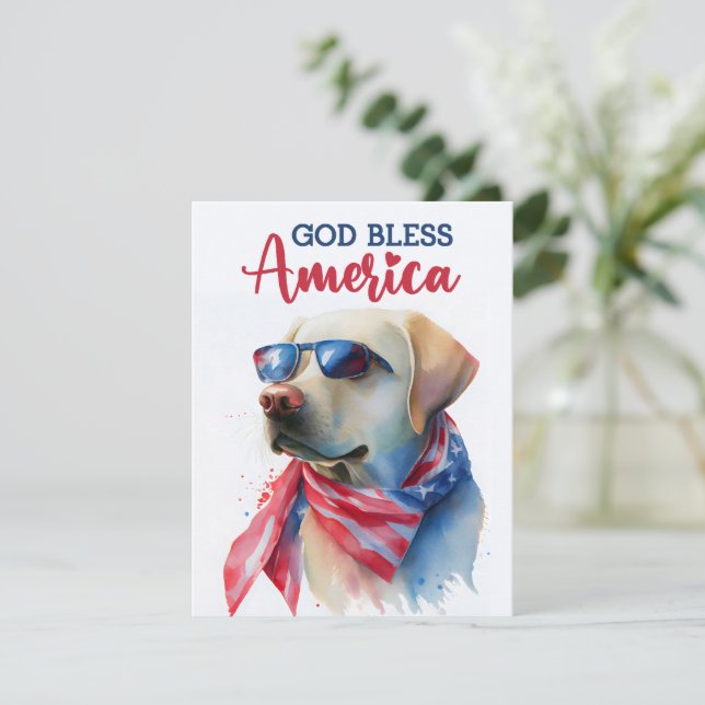 Patriotic Dog-Labrador Retriever 4th of July Card (Standing Front)