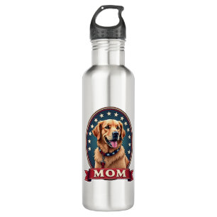 Patriotic Dog Mom Golden Retriever Vintage Tee 4 710 Ml Water Bottle