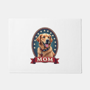 Patriotic Dog Mom Golden Retriever Vintage Tee 4 Doormat