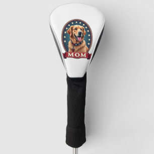 Patriotic Dog Mom Golden Retriever Vintage Tee 4 Golf Head Cover
