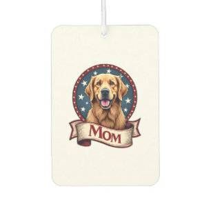Patriotic Dog Mom Golden Retriever Vintage Tee Air Freshener