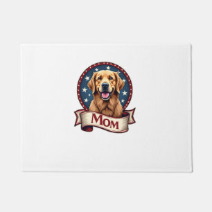 Patriotic Dog Mom Golden Retriever Vintage Tee Doormat