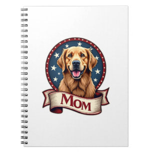 Patriotic Dog Mom Golden Retriever Vintage Tee Notebook