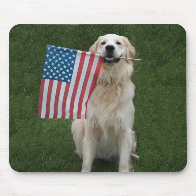 Patriotic Dog Mouse Pad (Front)
