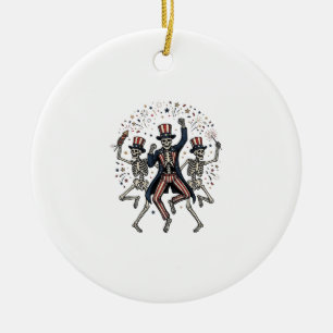 Patriotic Dog Party Like It’s 1776 Vintage Ceramic Ornament