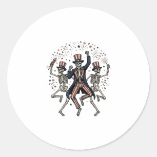 Patriotic Dog Party Like It’s 1776 Vintage Classic Round Sticker