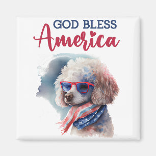Patriotic Dog-Poodle Magnet