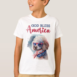 Patriotic Dog-Poodle T-Shirt