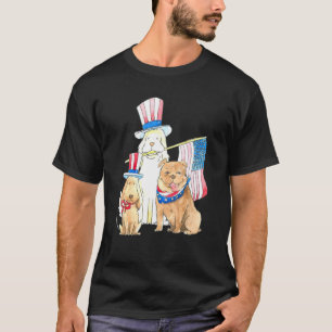Patriotic Dog Red Blue White Dogs American Flag 4t T-Shirt