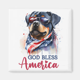 Patriotic Dog-Rottweiler Magnet