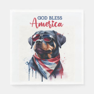 Patriotic Dog-Rottweiler Napkin