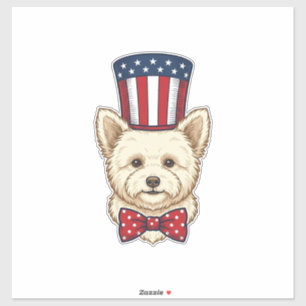 Patriotic Dog Top Hat Vintage Vector Design_1