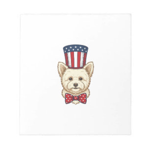 Patriotic Dog Top Hat Vintage Vector Design_1 Notepad