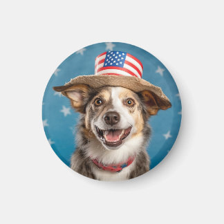 Patriotic Dog USA Election Magnet