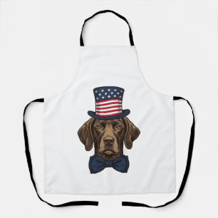Patriotic Dog Vintage Engraving Shirt Design_1 Apron