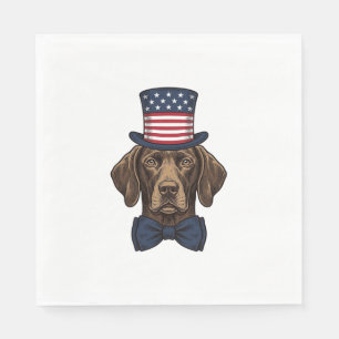 Patriotic Dog Vintage Engraving Shirt Design_1 Napkin
