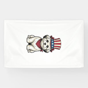 Patriotic Dog Vintage Engraving Vector Design_1 Banner