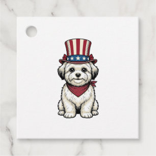 Patriotic Dog Vintage Engraving Vector Design_1 Favour Tags