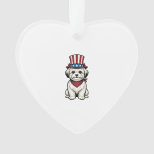 Patriotic Dog Vintage Engraving Vector Design_1 Ornament