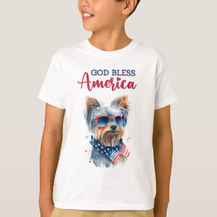 Patriotic Dog-Yorkie T-Shirt