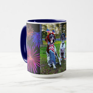 Patriotic Dogs & Fireworks Celebration Combo Mug