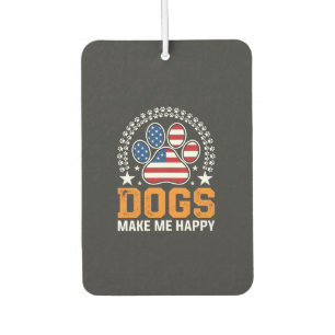 Patriotic Dogs Paw Print Vector Air Freshener