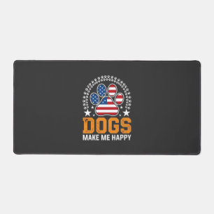 Patriotic Dogs Paw Print Vector Desk Mat