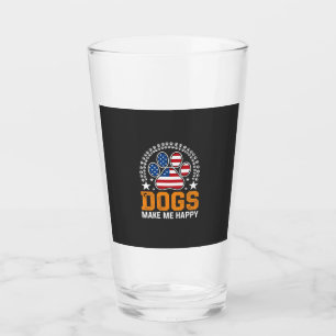 Patriotic Dogs Paw Print Vector Glass