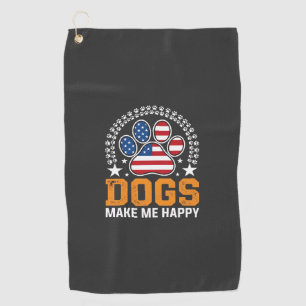 Patriotic Dogs Paw Print Vector Golf Towel
