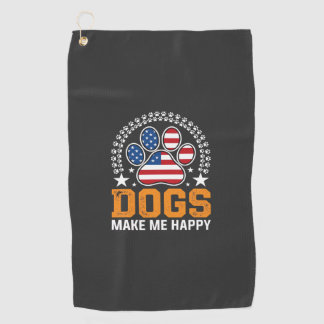 Patriotic Dogs Paw Print Vector Golf Towel
