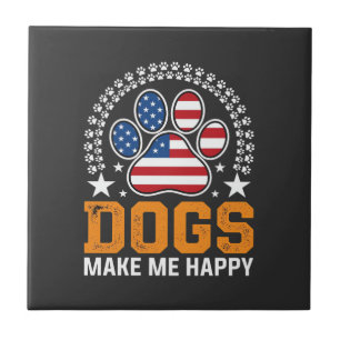 Patriotic Dogs Paw Print Vector Tile