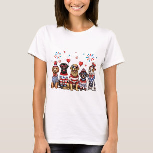 Patriotic Dogs  T-Shirt