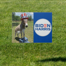 Patriotic Donkey Biden Harris Yard Sign KMCphoto