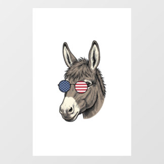 Patriotic Donkey Sunglasses Vintage Shirt Design_1 Window Cling