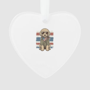 Patriotic Doodle Dog Vintage Engraving Shirt Desig Ornament