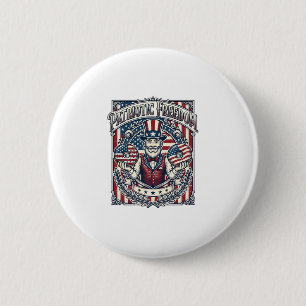 Patriotic Doughnut Lover Vector Graphic Tee_1 2 Inch Round Button