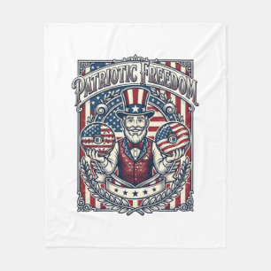 Patriotic Doughnut Lover Vector Graphic Tee_1 Fleece Blanket