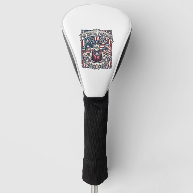 Patriotic Doughnut Lover Vector Graphic Tee_1 Golf Head Cover (Front)
