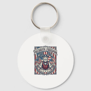 Patriotic Doughnut Lover Vector Graphic Tee_1 Keychain