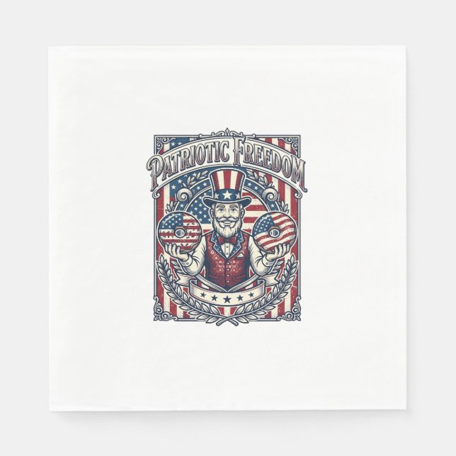 Patriotic Doughnut Lover Vector Graphic Tee_1 Napkin (Front)