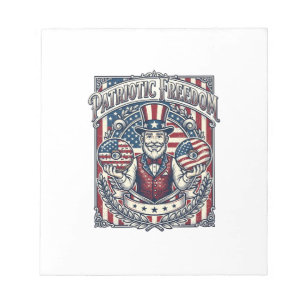 Patriotic Doughnut Lover Vector Graphic Tee_1 Notepad