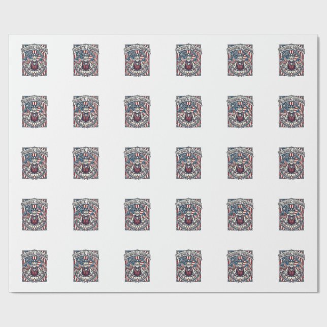 Patriotic Doughnut Lover Vector Graphic Tee_1 Wrapping Paper (Flat)