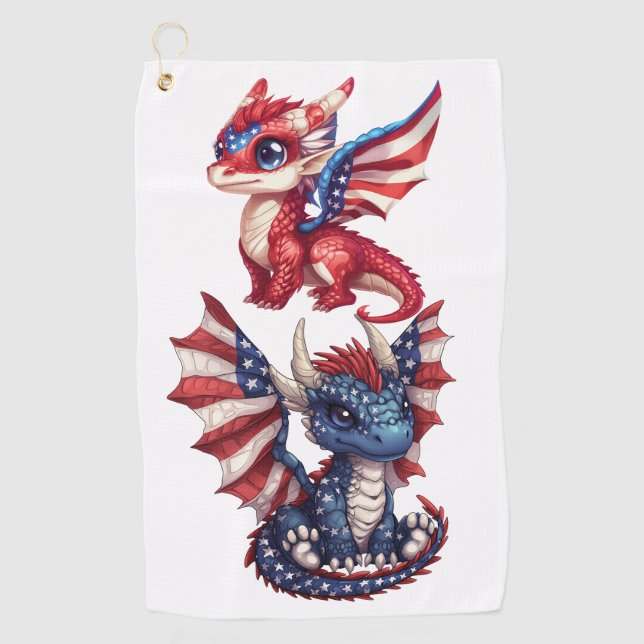 Patriotic Dragon Golf Towel (Front)